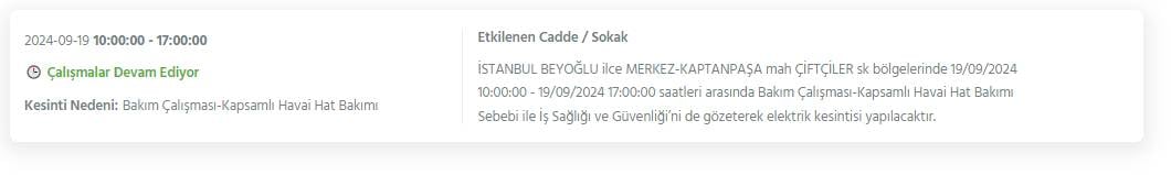 İstanbul'un 19 ilçesinde bu gece yarısından itibaren elektrikler kesiliyor 18